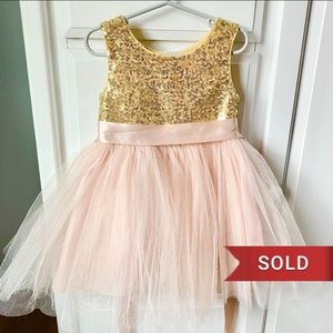 Blush Pink and Gold Formal Dress Flower Girl